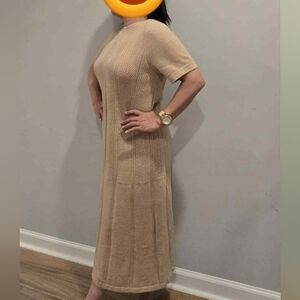 Chic Beige Cashmere Maxi Dress